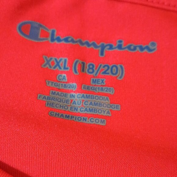 Champion Red Classic Graphic Tee XXL Short Sleeve - Picture 5 of 7